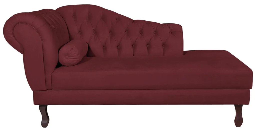 Recamier Diana 185cm Lado Direito Suede Bordô - ADJ Decor
