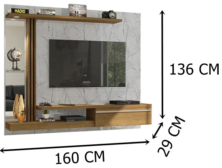 Painel Denver Carrara/Cinamomo – Bechara Móveis