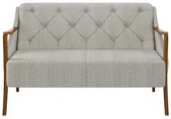 Poltrona Namoradeira 2 Lugares 135cm Capitonê Lapa Z32 Linho Cru - Mpo
