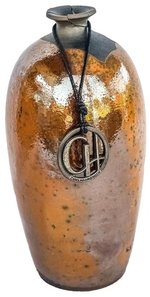 Vaso decorativo de cerâmica 07x22 - Raku Alto Brilho Kleiner