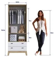 Guarda Roupa Infantil 73cm 2 Portas 2 Gavetas Favo de Mel 005 Itapuã/B