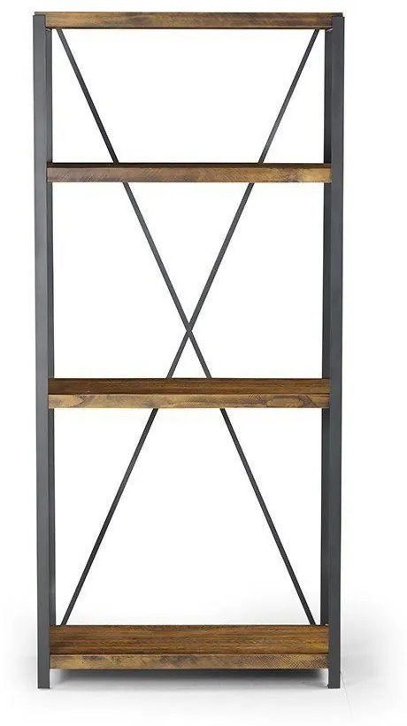 Estante Baviera com 3 Prateleiras Grafite/Rustic Brown G54 - Gran Belo