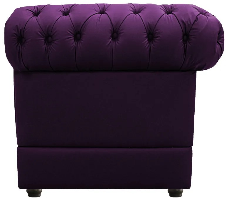 Kit Poltrona e Namoradeira Chesterfield Ana Suede Roxo - ADJ Decor