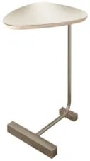 Mesa Lateral Apoio Para Sala Pé Metal Freya Off/Champagne E05 - Mpozen