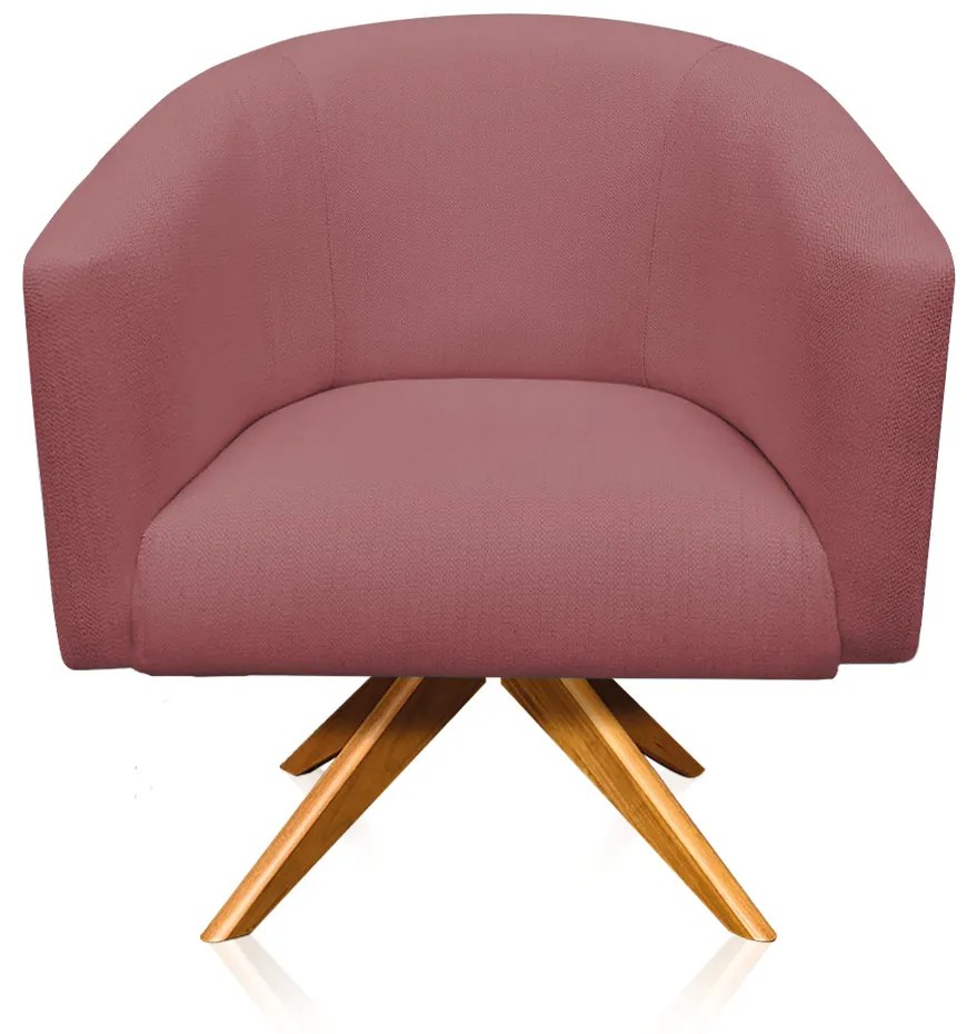 Poltrona Decorativa Giratória MA30 Kit 2 Stella  Linho Whisky Rosê D03 - D'Rossi