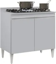 Balcão de Cozinha Para Cooktop 80cm Flórida Cinza Claro     - Lumil