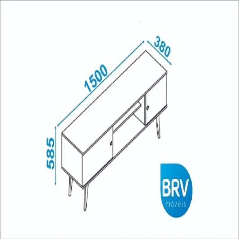 Rack Home Para Tv Até 50" Wood 2 Portas Branco