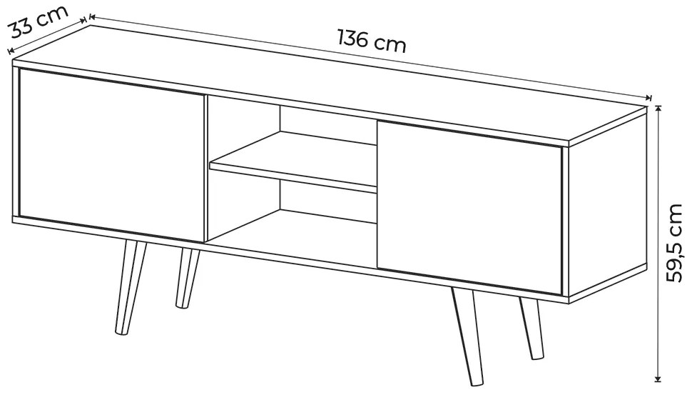 Rack Bancada para TV até 65 Sala de Estar R1464 Natural G69 - Gran Belo
