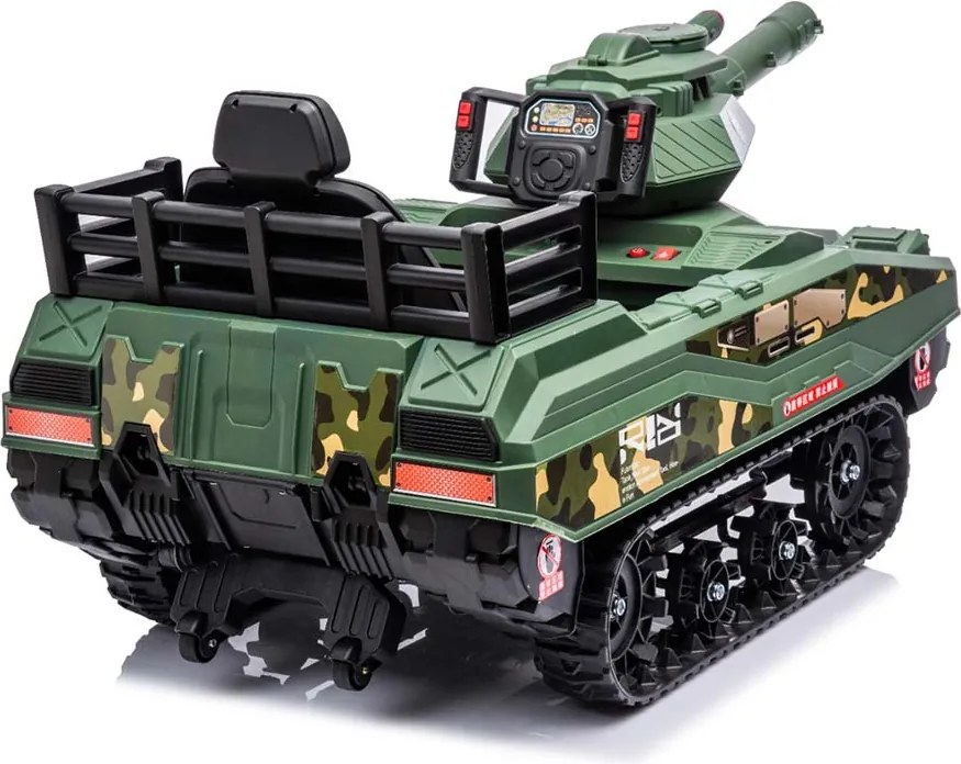 Carrinho Elétrico Mini Tanque com Som Luz e Disparador de Munição Camuflado Verde G31 - Importway