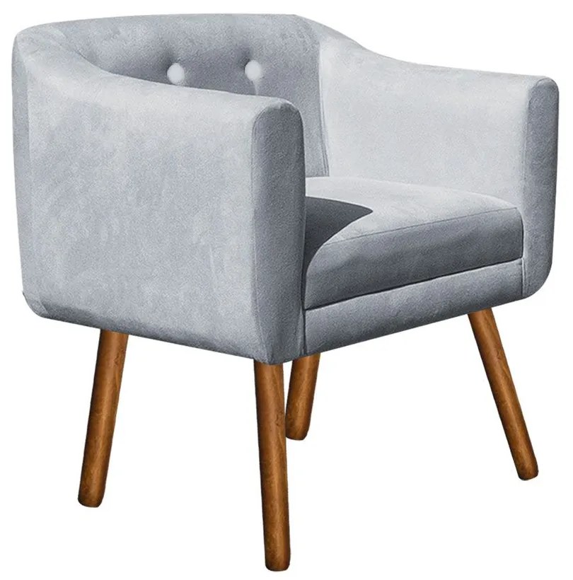 KIT 02 POLTRONAS JULIA SUEDE CINZA STRAS