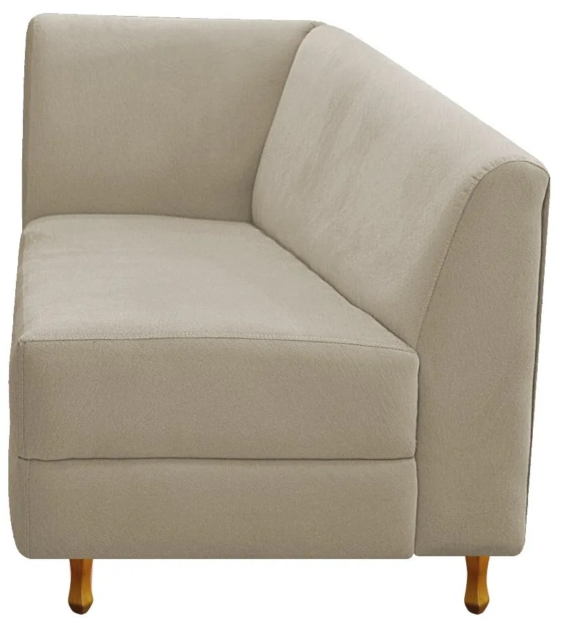 Recamier Valéria 140cm Lado Direito Suede Bege - ADJ Decor