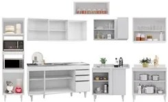 Armário de Cozinha Modulada de Canto 8 Peças CP09 Balcão com Pia Inox