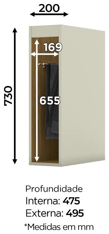 Balcão Porta Toalha Nicho para Cozinha MDF