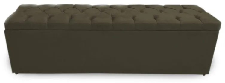 Calçadeira Baú Casal 140cm Nicole Capitonê Suede Marrom - Sheep Estofados - Marrom