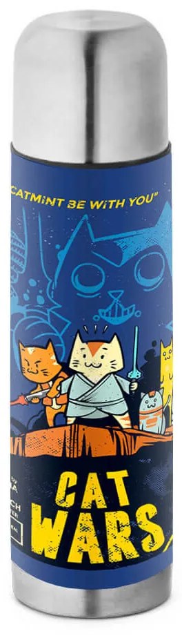 Garrafa Térmica 500 ml Cat Wars Azul