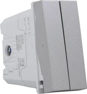 Interruptor Simples M&amp;#xF3;dulo Duplo Aluminium 10a Orion Class