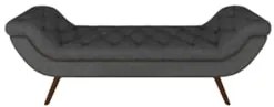 Puff Recamier Calçadeira 195cm Pés Palito Madeira Vêneto Z37 Linho Chu