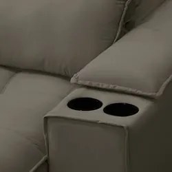 Sofá Retrátil 3 Lugares com Porta Copo 230cm Andes F05 Veludo Marrom -