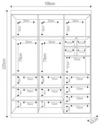 Guarda Roupa Infantil 3 Portas 4 Gavetas Lua Z39 Branco - Mpozenato