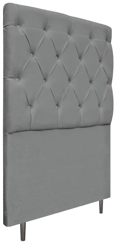 Cabeceira Estofada Liverpool 90 cm Solteiro Suede Cinza - ADJ Decor