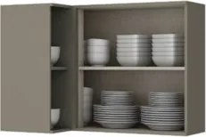 Armário Aéreo Canto Reto cm 1 Porta 100% MDF Connect Duna/Cristal - He