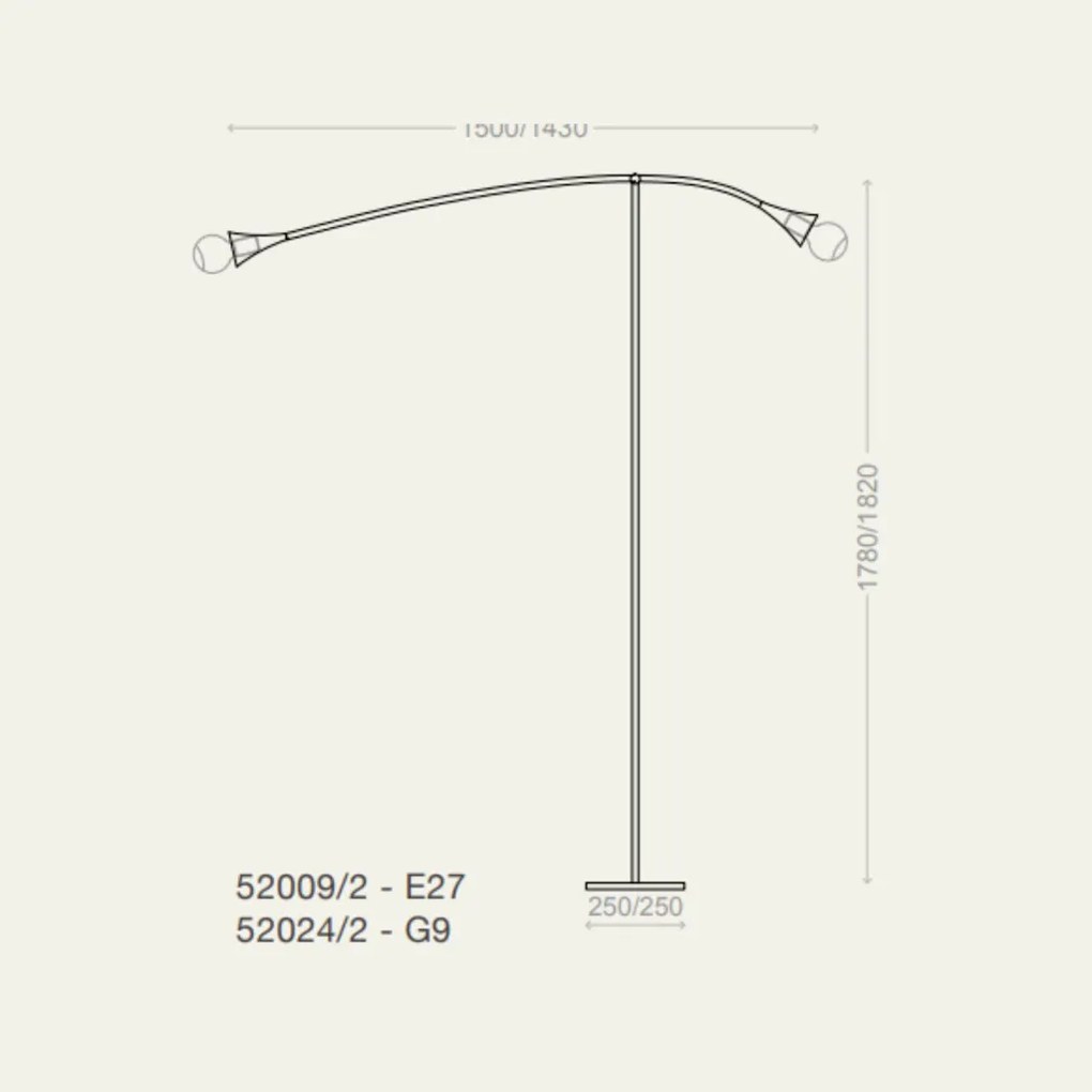 Luminária De Chão Jazz Articulável Base Piso 34X178X150Cm 2Xe27 - Usin... (CB-M - Cobre Metálico)