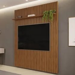 Painel para TV 65 Polegadas Ripado 183x240cm Pratisk D04 Freijó - Mpoz