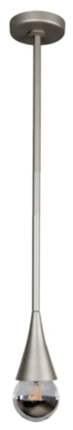 Pendente Jazz Single Rígido Haste Fixa 50Cm Ø11X50Cm 1Xe27 - Usina 520... (MR-T - Marrom Texturizado)