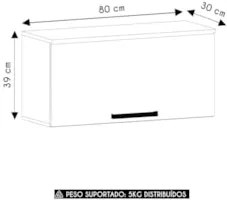 Armário de Cozinha 80cm Com 1 Porta Nádia Mocca/Avelã L01 - Mpozenato