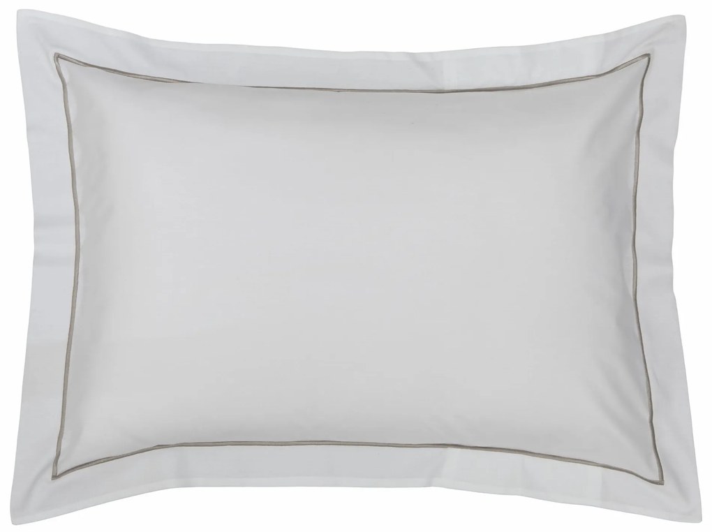 Jogo 2 Fronhas Kacyumara 200 Fios Festone Classico 50x70cm Branco e Fend