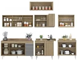 Armário de Cozinha Modulado de Canto 7 Peças CP23 Balcão com Tampo Cas