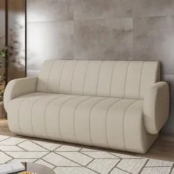 Sofá 2 Lugares 188cm Sala de Estar Munik Veludo Bege Z08    - Mpozenat