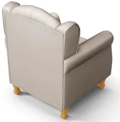 Kit 02 Poltronas de Amamentação Pés Madeira Lucy Z39 Sintético Bege -