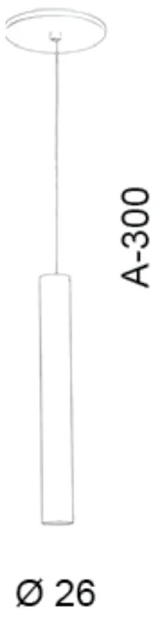 Pendente Tubo Ø2,6X30Cm Metal 1 X G9 |Old Artisan Pd-5138/c (BRANCO)