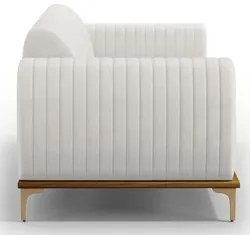 Sofá 150cm 2 Lugares Base Gold Molino D06 PU C-12 Branco - Mpozenato