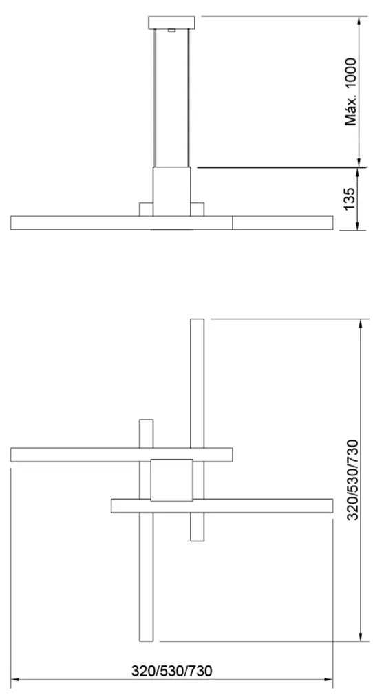 Pendente Lara 73X73Cm Led 48,8W Bivolt | Usina 19276/73 (MT-M Mate Metálico, 3000k)