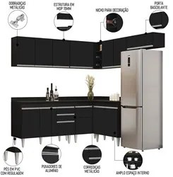 Armário de Cozinha Modulado de Canto 7 Peças CP20 Balcão com Tampo Pre