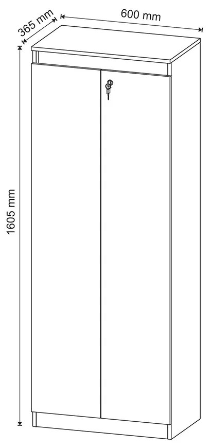 Armário Alto com Tranca para Escritório Home Office ME4151 MDP Branco G69 - Gran Belo