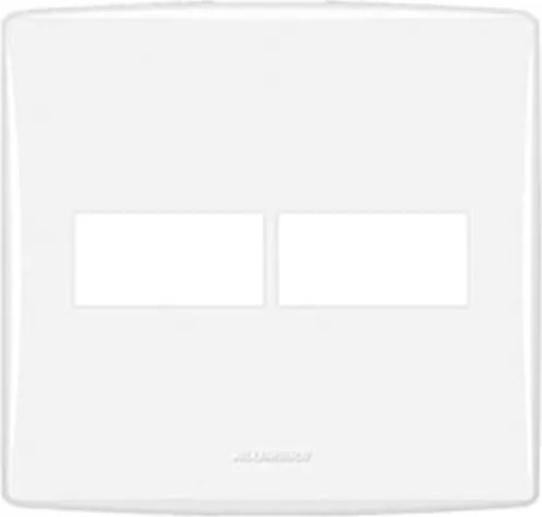 Placa 2 Modulos 4X4 Com Suporte Branco Bianco