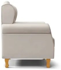 Poltrona de Amamentação com Pés de Madeira Lucy Z39 Suede Bege - Mpoze