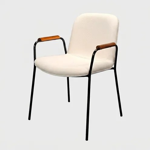 Cadeira Fit Off White Base Preta