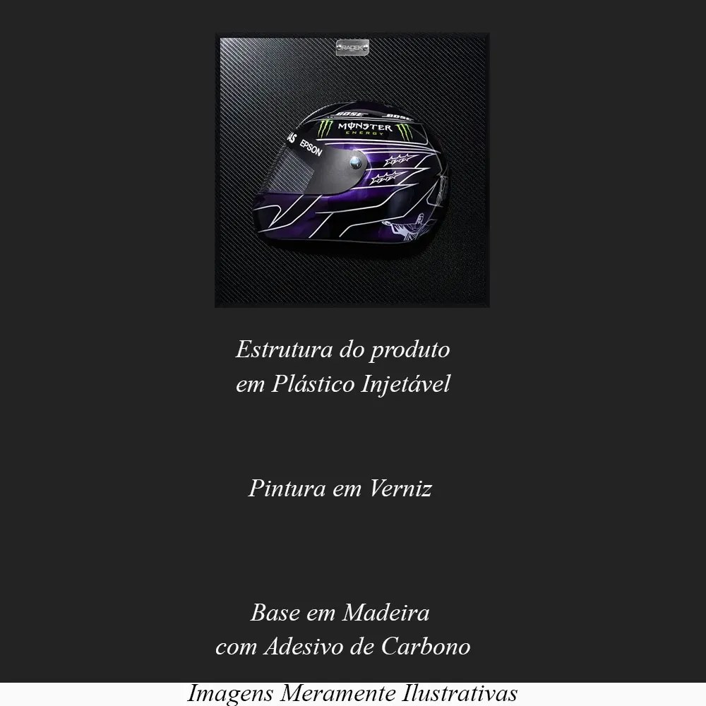 Quadro 3D Decorativo Helmet Capacete F1 50X50 LH 2019 G53 - Gran Belo