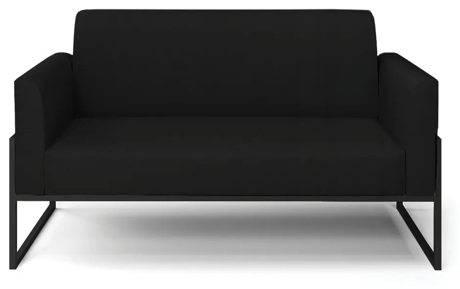Sofá Namoradeira Base Industrial Alta Preto Marisa Linho D03 - D'Rossi - A79 Preto