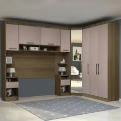 Guarda Roupa Casal Modulado CP04 Delphi Avelã/Cinnamon L01 - Mpozenato