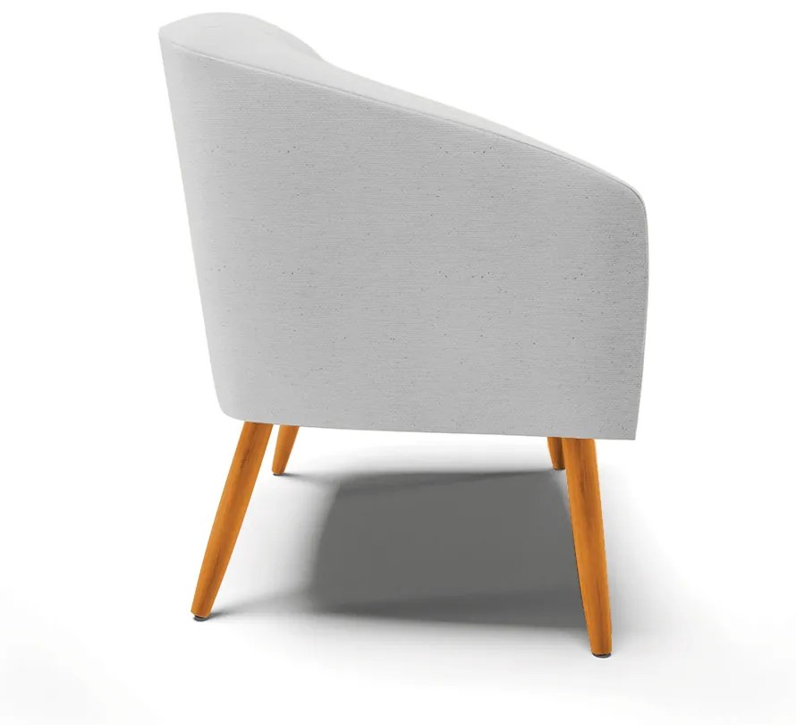 Poltrona Decorativa Pé Palito Castanho kit 2 Stella Linho Cinza Claro D03 - D'Rossi