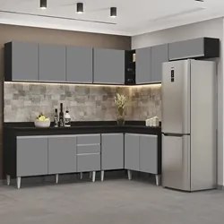 Armário de Cozinha Modulado de Canto 7 Peças CP23 Balcão com Tampo Pre
