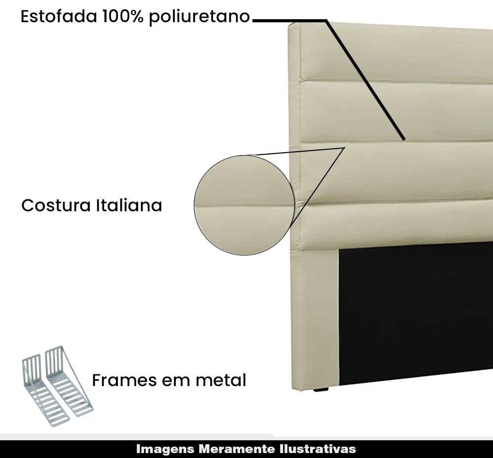 Cabeceira Decorativa King Size 1,95M Guess PU Marfim G63 - Gran Belo