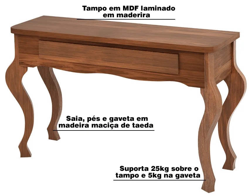 Aparador Decorativo Sala de Jantar Julie Tampo e Pés Imbuia G42 - Gran Belo