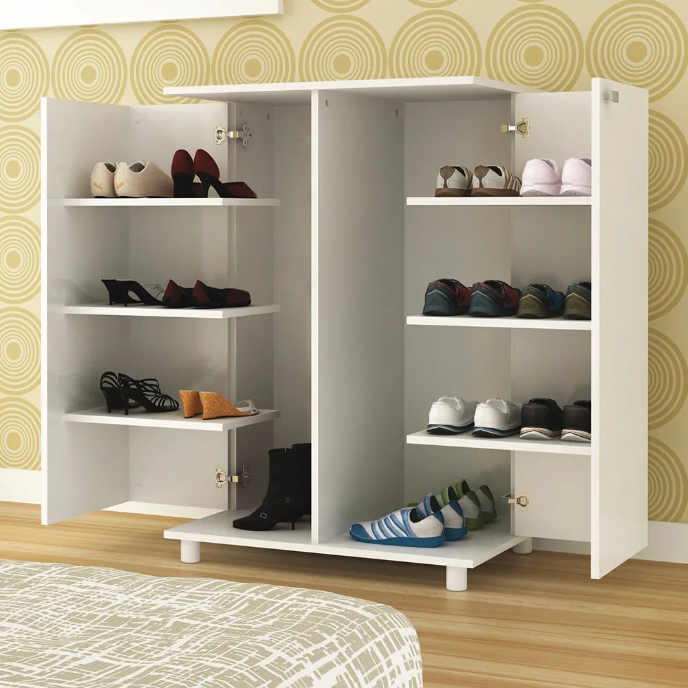 Sapateira Decorativa para Quarto SA3400 MDP Branco G69 - Gran Belo
