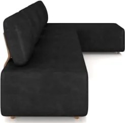 Sofá 4 Lugares Com Chaise 296cm Rovier Sintético Preto Z32 - Mpozenato